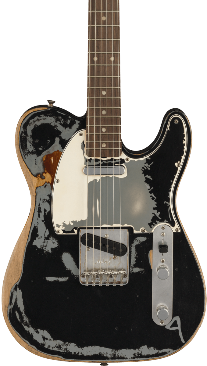 Front of Fender Joe Strummer Telecaster RW Black.