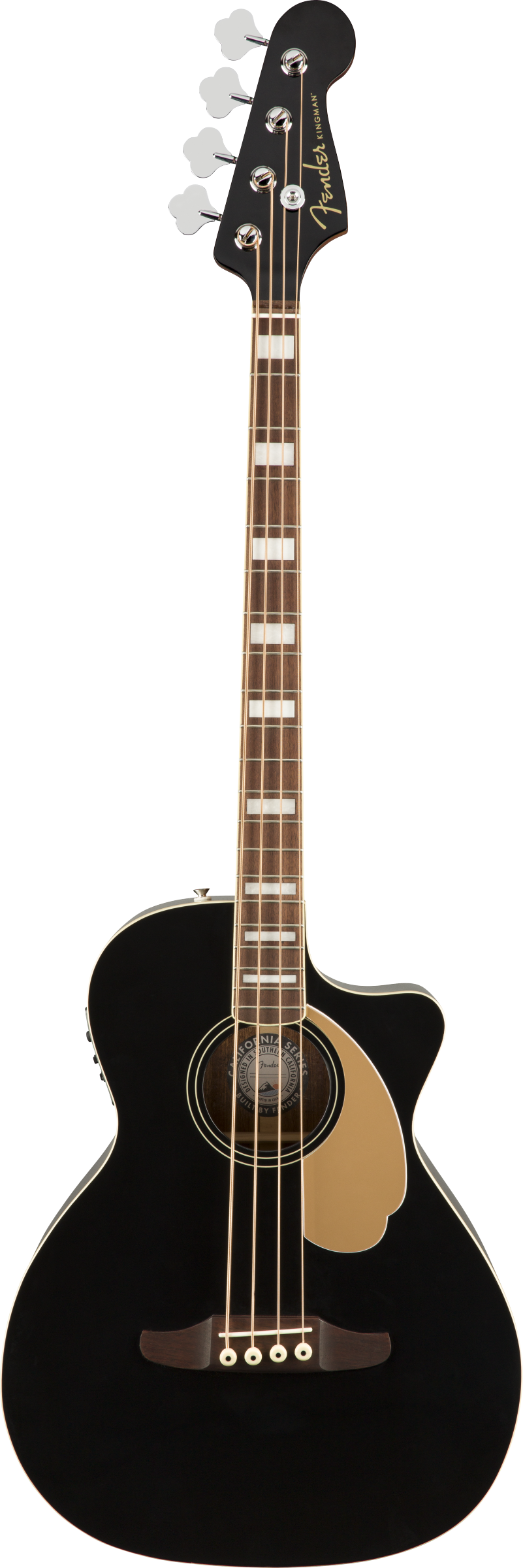 Full frontal of Fender Kingman Bass Walnut Fingerboard Black.