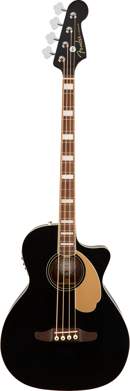 Full frontal of Fender Kingman Bass Walnut Fingerboard Black.