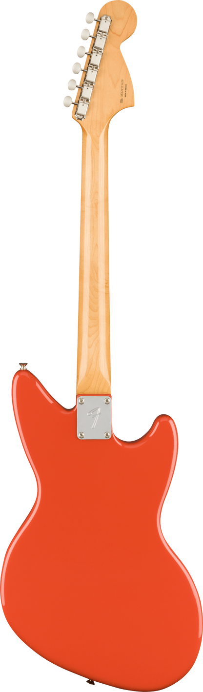 Back of Fender Kurt Cobain Jag-Stang Left-Hand Rosewood Fingerboard Fiesta Red.