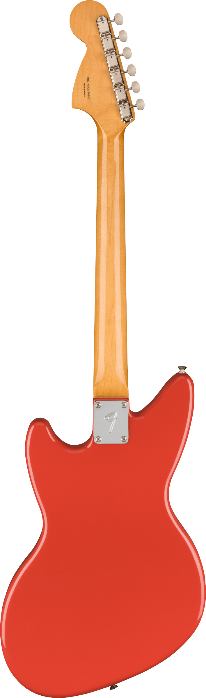 Back of Fender Kurt Cobain Jag-Stang RW Fiesta Red.