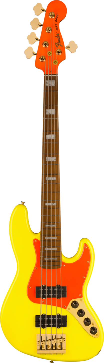 Fender MonoNeon Jazz Bass V MP Neon Yellow w/bag