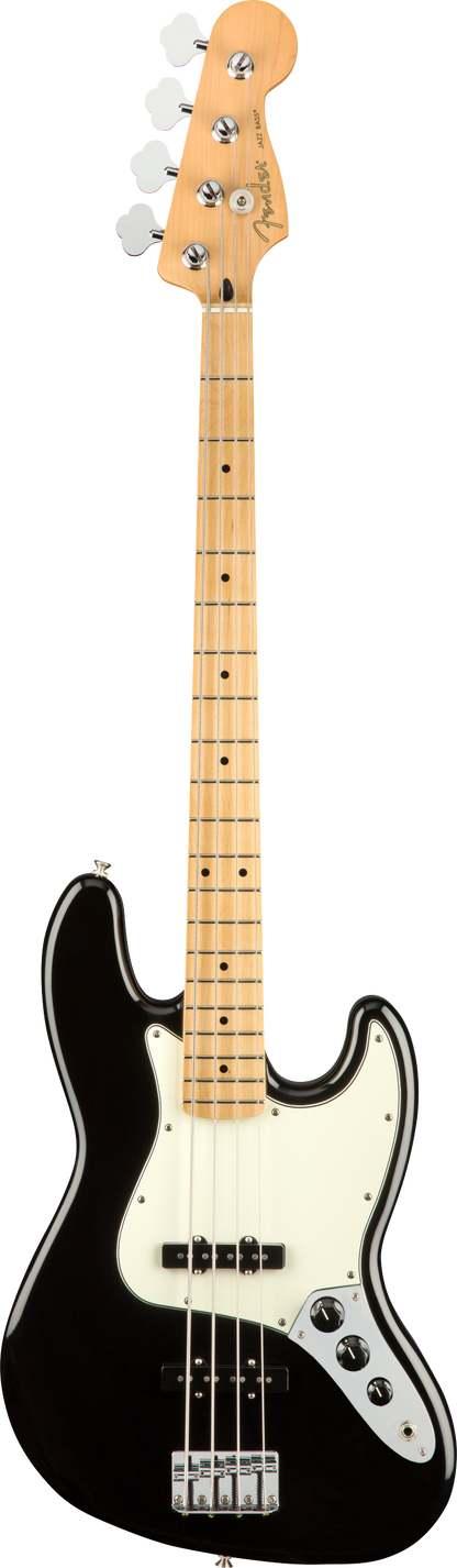 Full frontal of Fender Player Jazz Bass Maple Fingerboard Black.