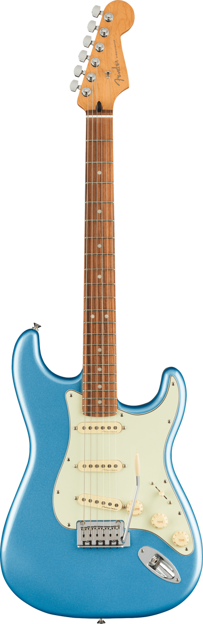 Full frontal of Fender Player Plus Stratocaster PF Opal Spark.