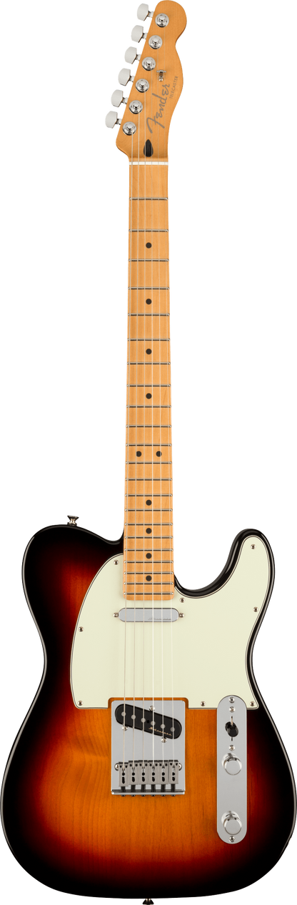 Full frontal of Fender Player Plus Telecaster MP 3-Color Sunburst.
