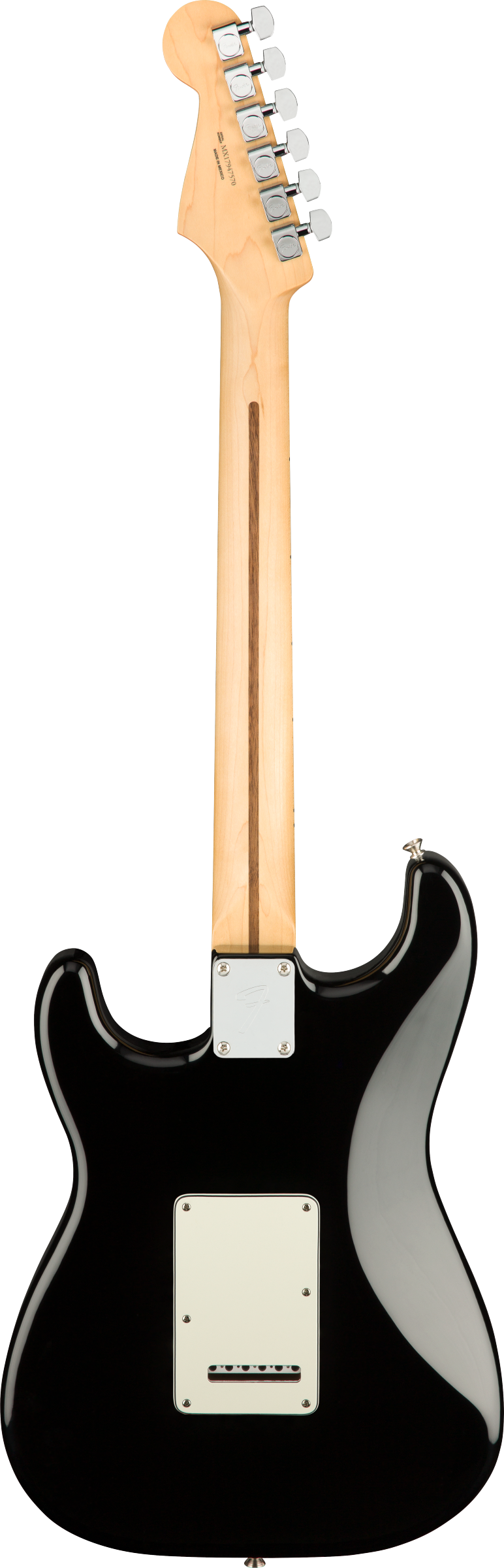 Back of Fender Player Stratocaster MP Black.