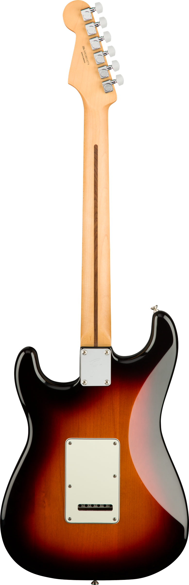 Back of Fender Player Stratocaster PF 3-Color Sunburst.