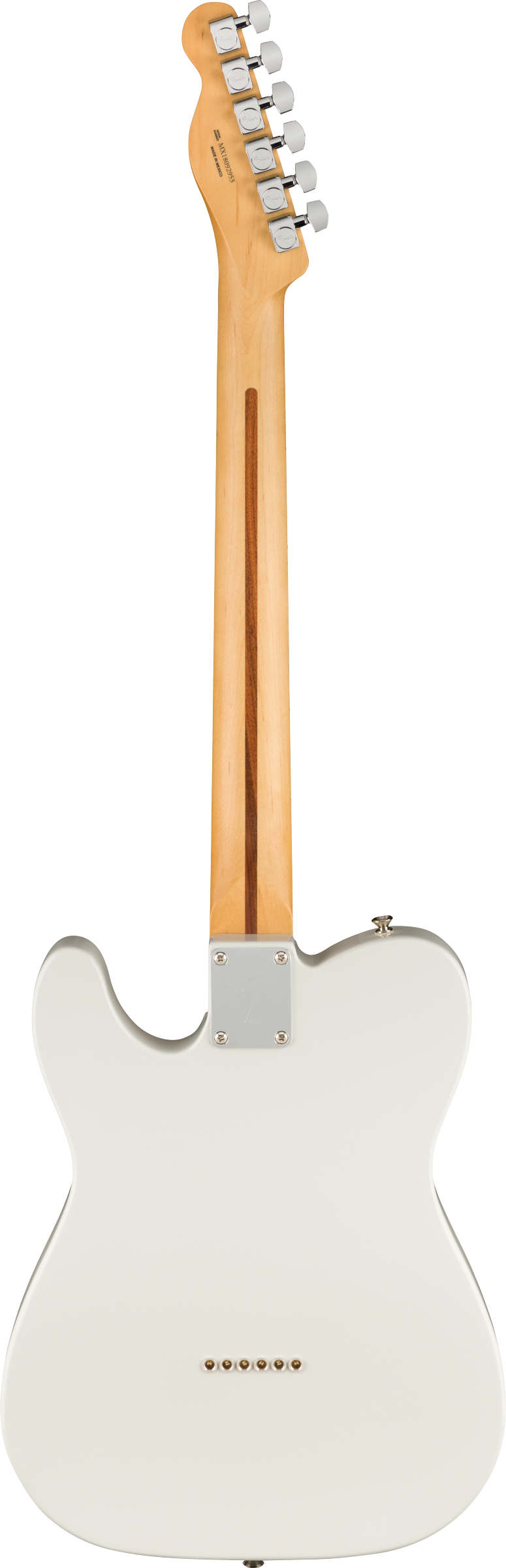 Back of Fender Player Telecaster MP Polar White.