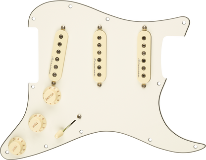 Fender Pre-Wired Strat Pickguard Hot Noiseless SSS Parchment 11 Hole