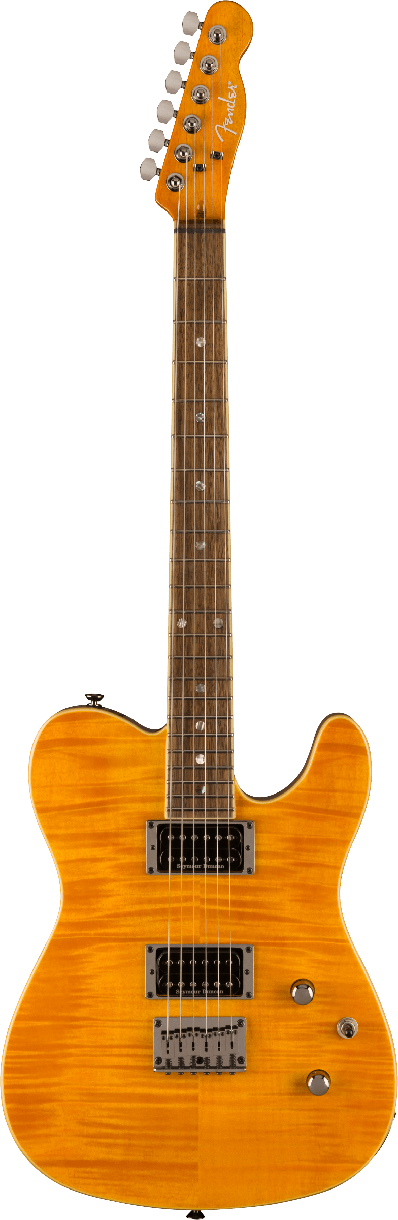Full frontal of Fender Special Edition Custom Telecaster FMT HH Amber.