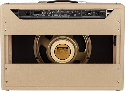 Back of Fender Tone Master Deluxe Reverb Blonde 120V.