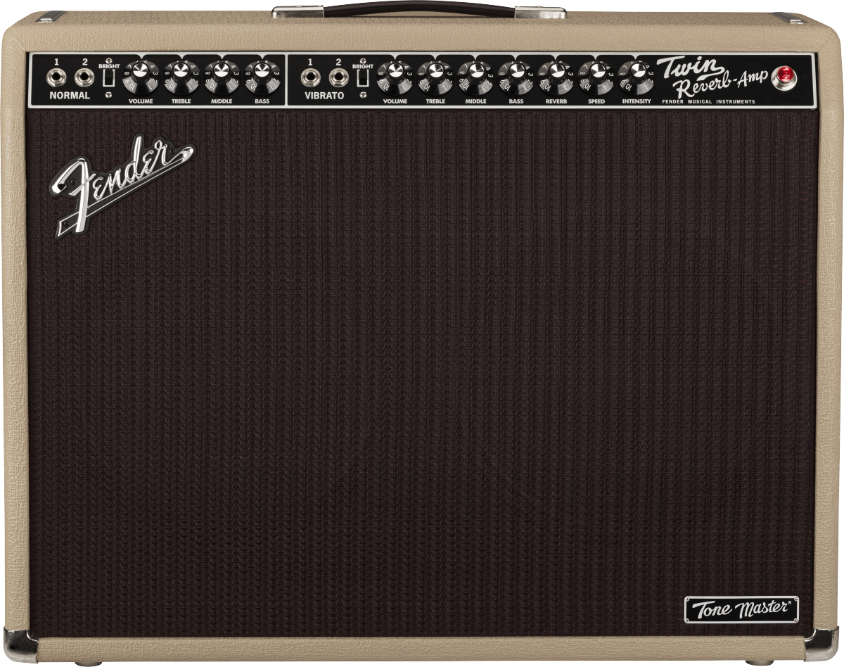 Front of Fender Tone Master Twin Reverb Blonde 120V.