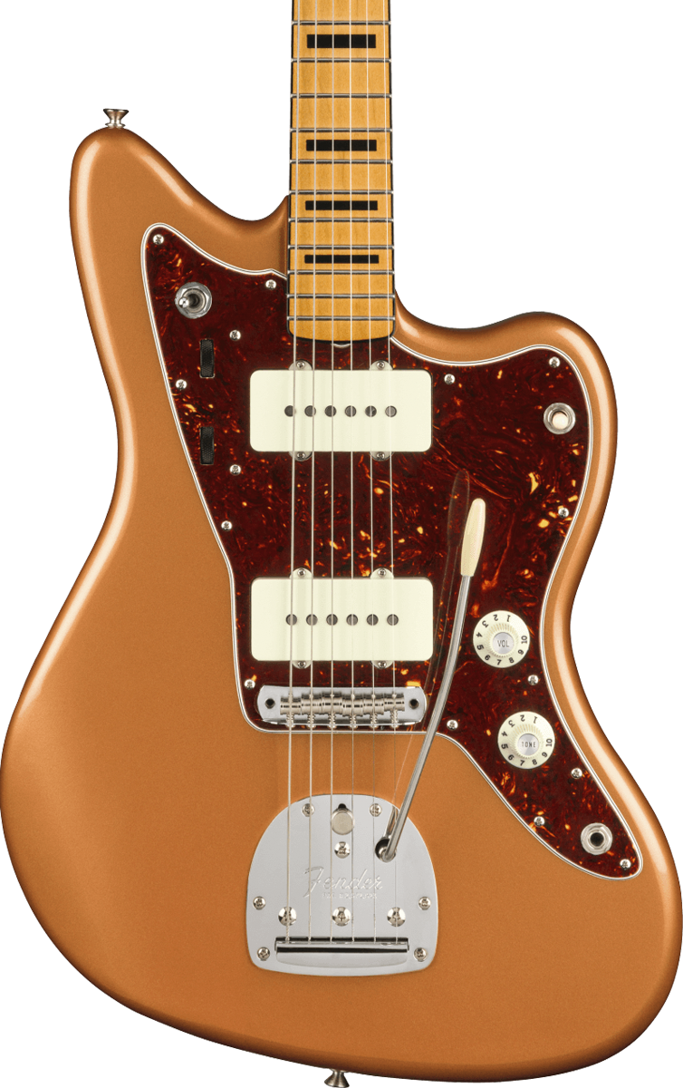 Front of Fender Troy Van Leeuwen Jazzmaster Copper Age.