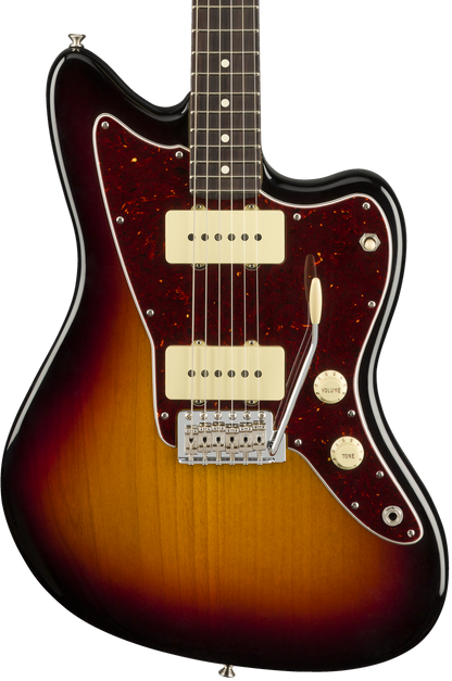 Front of Fender American Performer Jazzmaster RW 3-Color Sunburst.