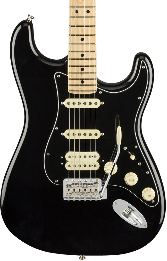 Front of Fender American Performer Stratocaster HSS MP Black.