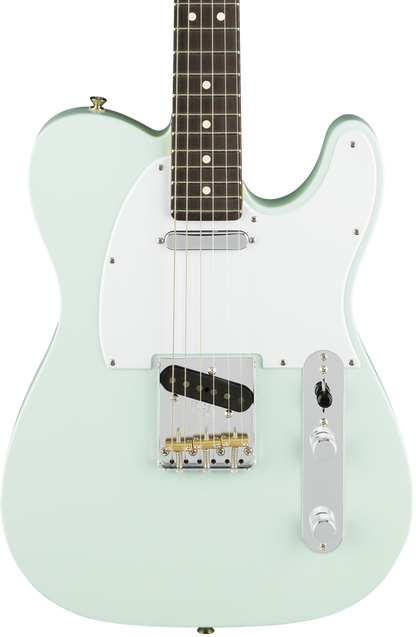Front of Fender American Performer Telecaster RW Satin Sonic Blue.