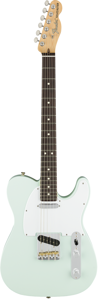 Full frontal of Fender American Performer Telecaster RW Satin Sonic Blue.