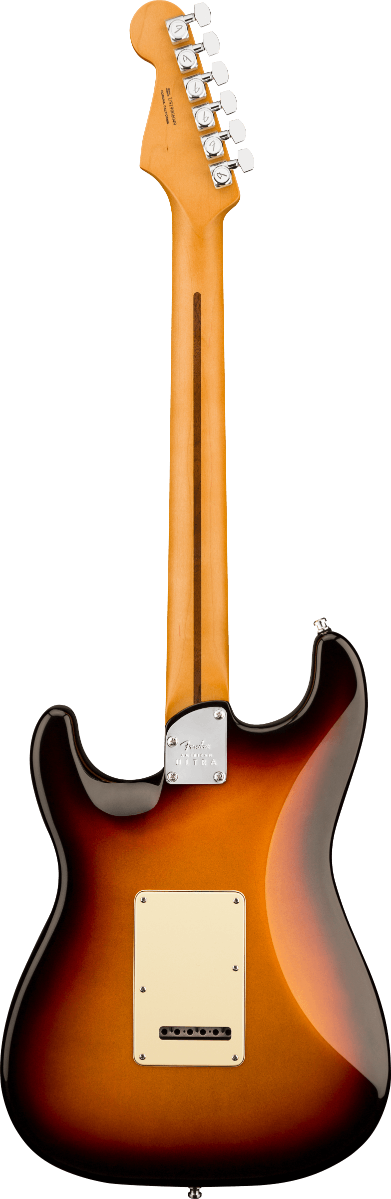 Back of Fender Stratocaster electric guitar Ultraburst color Tone Shop Guitars DFW