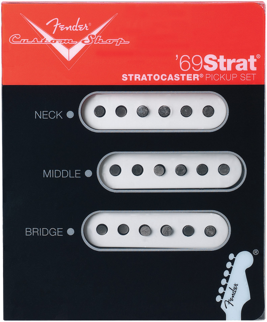Front of Fender Custom Shop Custom ’69 Strat Set of 3 Pickups packaging.