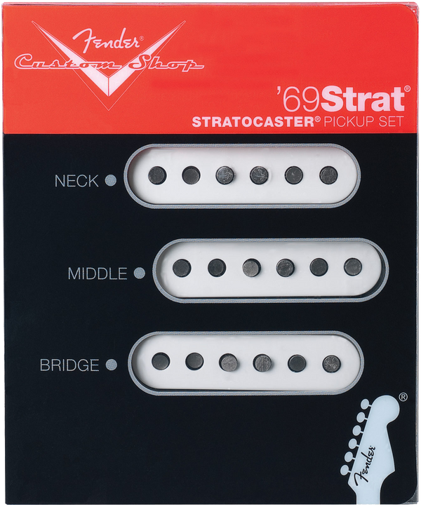 Front of Fender Custom Shop Custom ’69 Strat Set of 3 Pickups packaging.