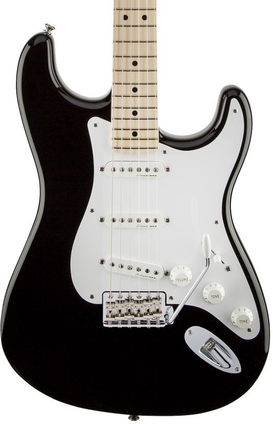 Front of Fender Eric Clapton Stratocaster MP Black.