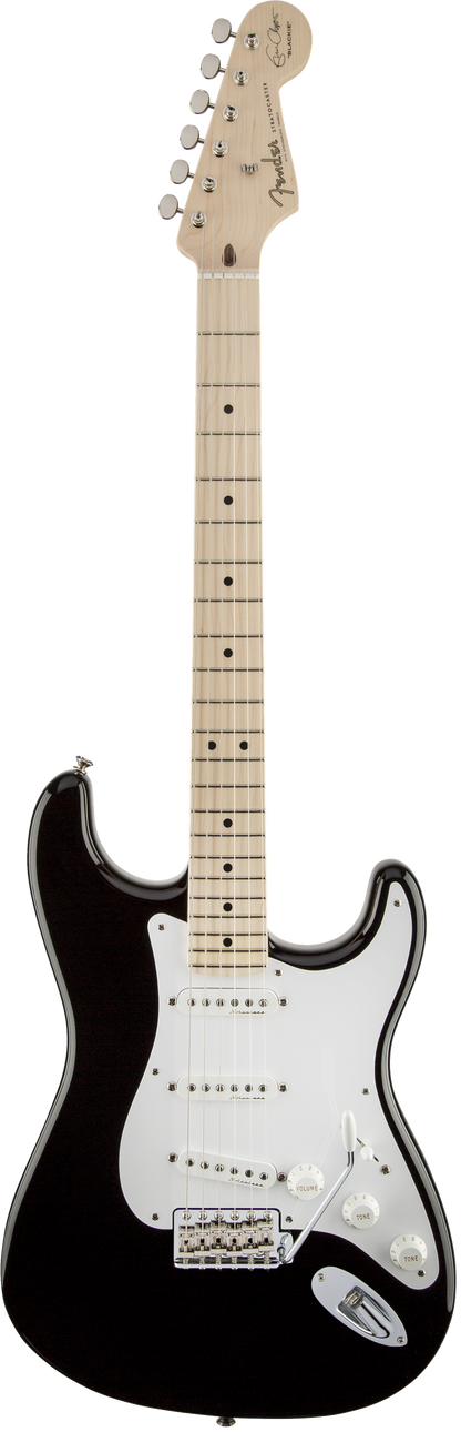 Full frontal of Fender Eric Clapton Stratocaster MP Black.