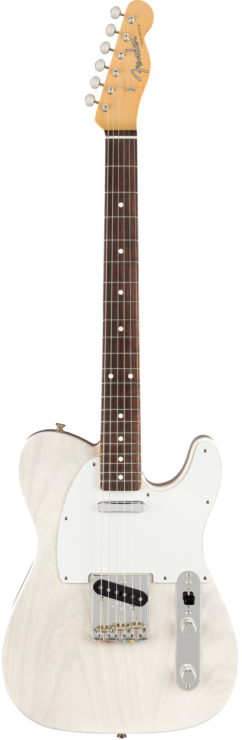 Full frontal of Fender Jimmy Page Mirror Telecaster Rosewood White Blonde.