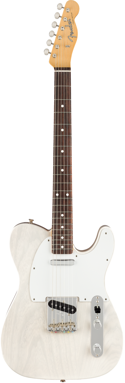 Full frontal of Fender Jimmy Page Mirror Telecaster Rosewood White Blonde.