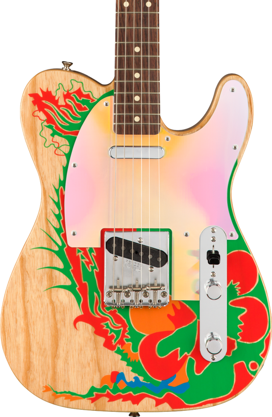 Front of Fender Jimmy Page Telecaster "Dragon" RW Natural.