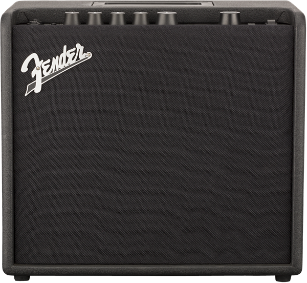 Front of Fender Mustang LT25 120V.