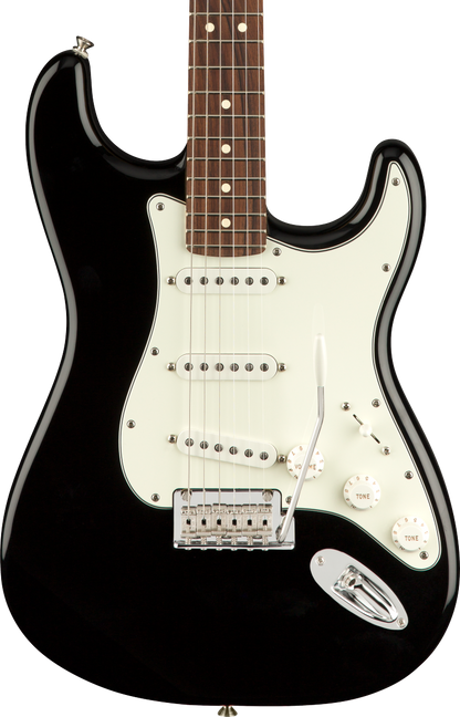 Front of Fender Player Stratocaster PF Black.