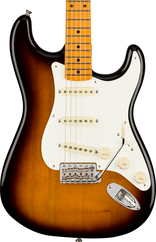 Front of Fender Stories Collection Eric Johnson 1954 “Virginia” Stratocaster 2-Color Sunburst.