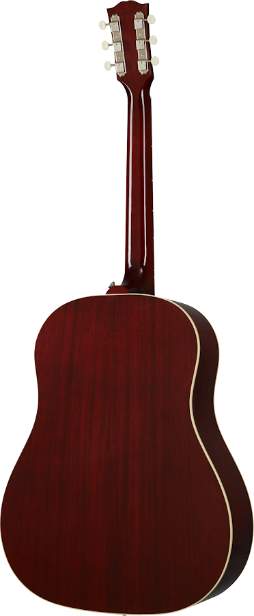 Back angle of Gibson 60's J-45 Original Wine Red.