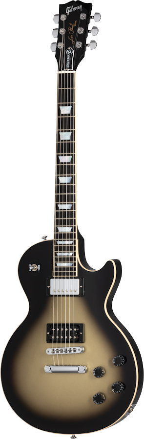 Full frontal of Gibson Adam Jones Les Paul Standard Silverburst.