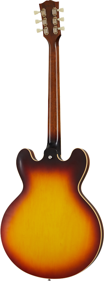Back of Gibson Custom Shop 1961 ES-335 Reissue VOS Vintage Burst.