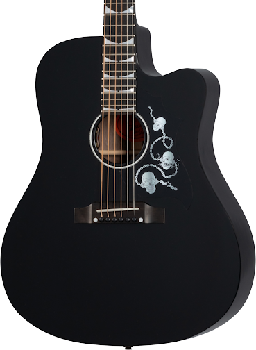 Front of Gibson Dave Mustaine Songwriter Signed Ebony.