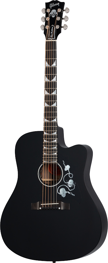 Full frontal of Gibson Dave Mustaine Songwriter Signed Ebony.