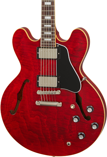 Front angle of Gibson ES-335 Figured Sixties Cherry.
