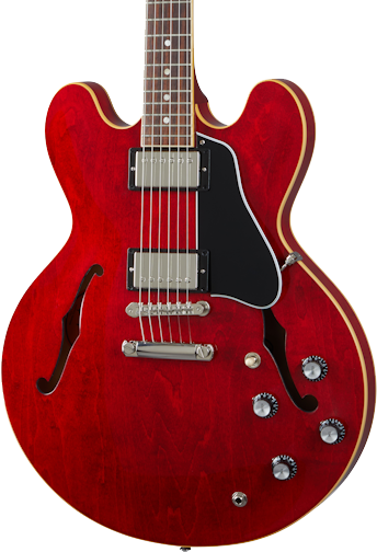 Front of Gibson ES-335 Sixties Cherry.