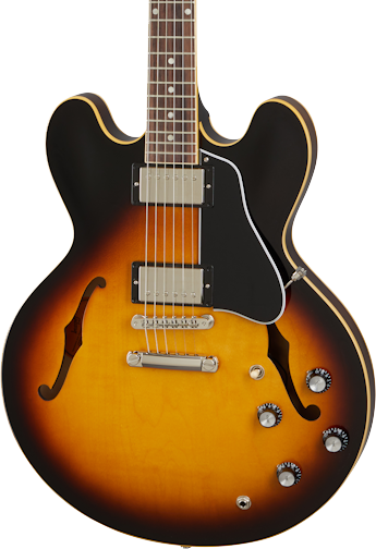Front of Gibson ES-335 Vintage Burst.