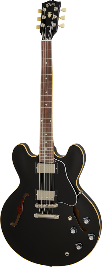 Full frontal of Gibson ES-335 Vintage Ebony.