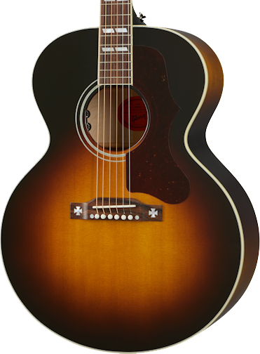 Front of Gibson J-185 Original Vintage Sunburst.