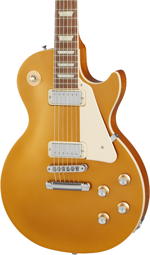 Front of Gibson Les Paul Deluxe 70s Gold Top.
