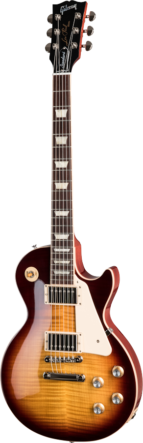 Full frontal of Gibson Les Paul Standard '60s Figured Top Bourbon Burst.