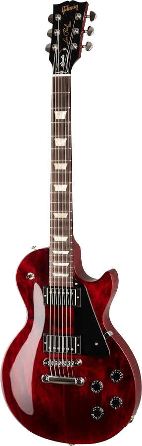 Full frontal of Gibson Les Paul Studio Wine Red.