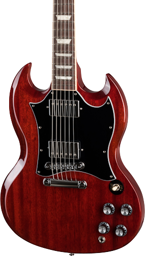 Front of Gibson SG Standard Heritage Cherry.