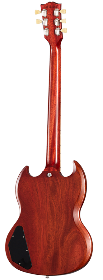 Back of Gibson SG Standard '61 Maestro Vibrola Faded Vintage Cherry.
