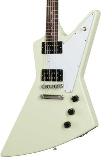 Front of Gibson '70s Explorer Classic White.