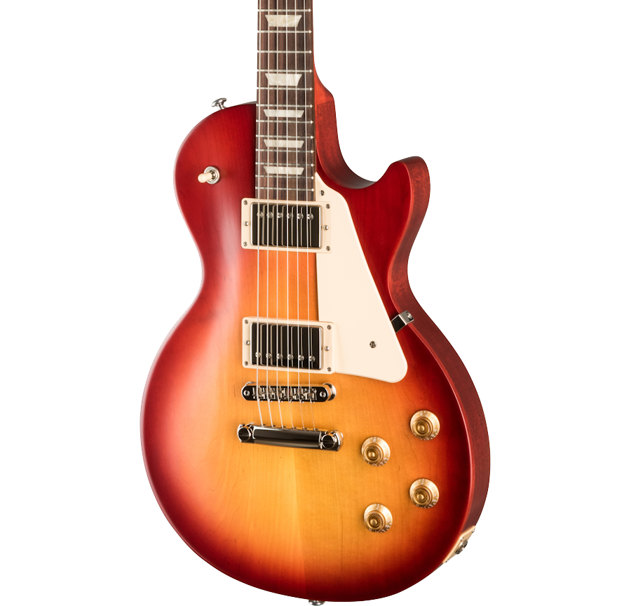 Front of Gibson Les Paul Tribute Satin Cherry Sunburst.