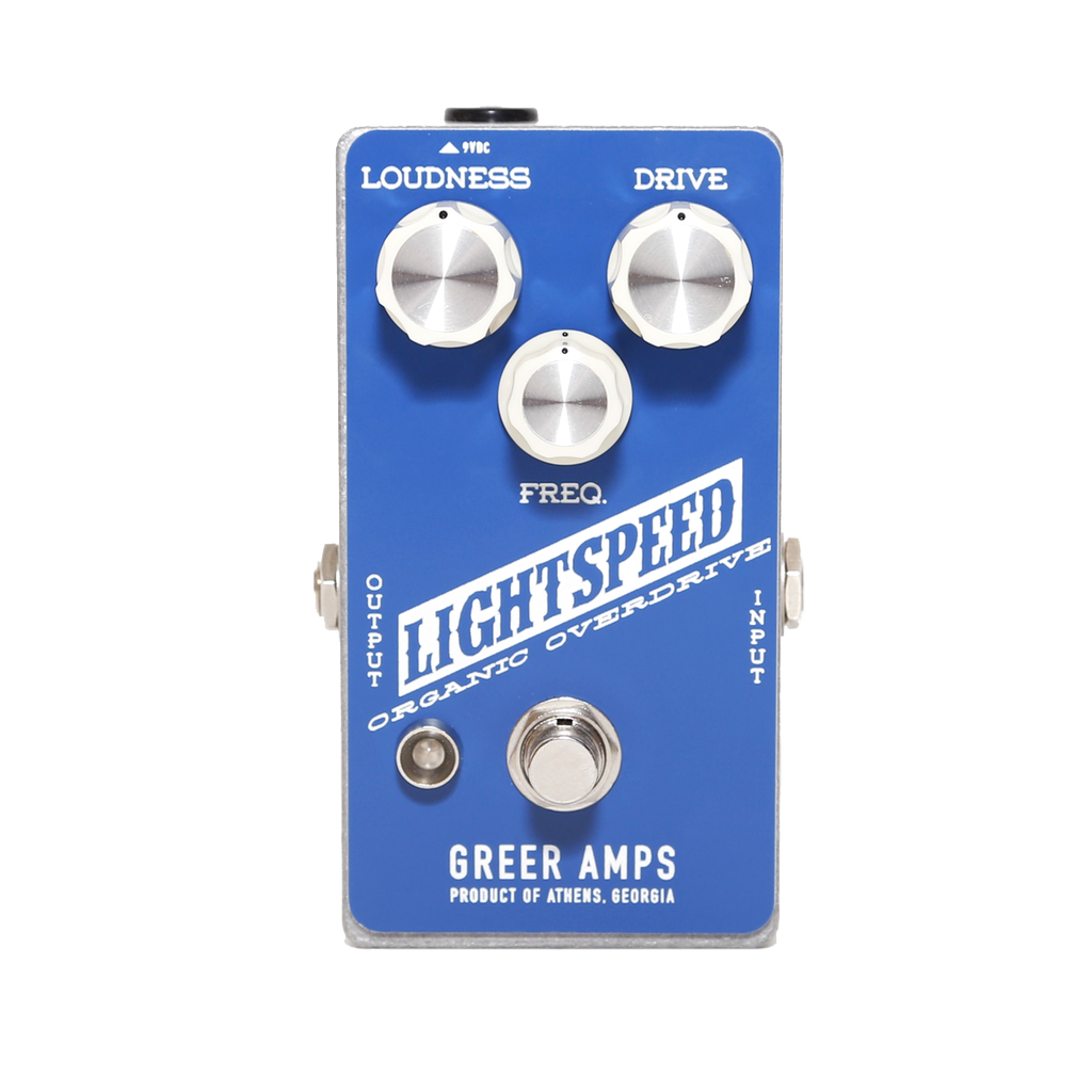 Top down of Greer Amps Lightspeed Organic Overdrive.